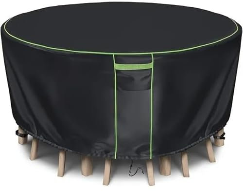 LSHIJI GartenmöBel Abdeckung Wasserdichtes Outdoor-Schreibtisch-Set, rundes Gartenmöbel-Set, Innenhof-Schreibtisch-Set, Outdoor-Mahlzeiten-Set, Allwetterschutz Abdeckung GartenmöBel(11x28inch)