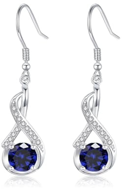 Loutade Ohrringe Silber 925, Leicht 925 Sterling Silber Infinity Ohrringe Hängend mit AAAAA Cubic Zirkonia, Hypoallergen Haken Ohrhänger Silber, Funkelnden Ohrhänger Geschenk für Frauen Damen