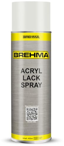 BREHMA Acryl Lackspray Ral 9016 Verkehrsweiss matt Lack Farbe Sprühfarbe 400ml