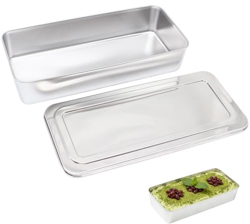 Tbintul Stampo per Pane in Acciaio Inox,33 x 15 x 6.5 cm Stampo per Pane in Cassetta con Coperchio,Antiaderente per Torte e Toast