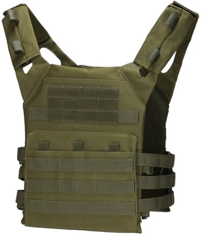 Pineeseatile Security Vest, Tacticals Vest for Men and Women, Lightweight Quick Release Security Plate Carrier for Outdoor Paintball Shooting Wargame, Army Green for Daily Use