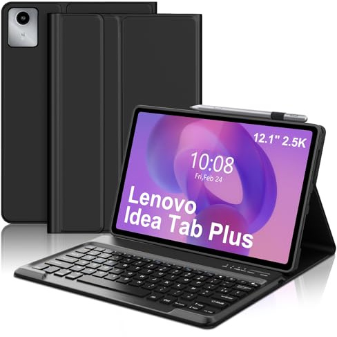 JADEMALL Clavier pour Lenovo Idea Tab Plus 12.1 2025 | AZERTY Français Clavier Bluetooth sans Fil Détachable Magnétique pour Tablette Lenovo Idea Tab Plus 12.1 Pouces 2025, Noir