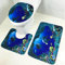 Badematten Set 3tlg, Moon mood® 3 - teilig Badgarnitur Badematte rutschfester Badteppich Badset Badteppich Stand-WC, Rechteckiges Auflage 75 * 45cm/U-förmige Auflage 40 * 45cm/WC-Abdeckung 40 * 45cm
