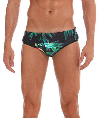 Arcweg Maillot de Bain Homme Slip Doublure avec Rembourré Souple Amovible Cordon de Serrage Réglable Confortable Feuille de Bambou L(EU)