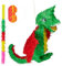 Relaxdays 3 TLG. Pinata Set Drache, Pinatastab mit Augenmaske, für Kinder, Stock & Augenbinde, zum selbst befüllen, Piñata, bunt