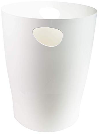 Exacompta 45313D ECOBIN Papierkorb 15 Liter mit Griffen. Eleganter und robuster Papierkorb und Mülleimer im modernen Design weiß