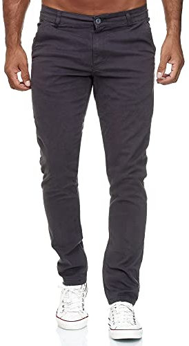 Tazzio Pantalon Chino pour Homme - Coupe ajustée - Pantalon Chinois - Pantalon en Tissu Stretch - 19530, Anthracite, 31W x 30L