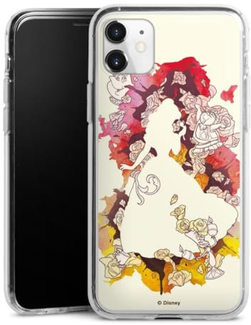 Silikon Hülle kompatibel mit Apple iPhone 11 Case transparent Handyhülle Offizielles Lizenzprodukt Disney Princess Die Schöne und das Biest