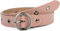 styleBREAKER ceinture en cuir pour femmes avec rivets perforés et surface brillante, cuir véritable, longueur ajustable 03010103, taille:95cm, couleur:Vieux rose-