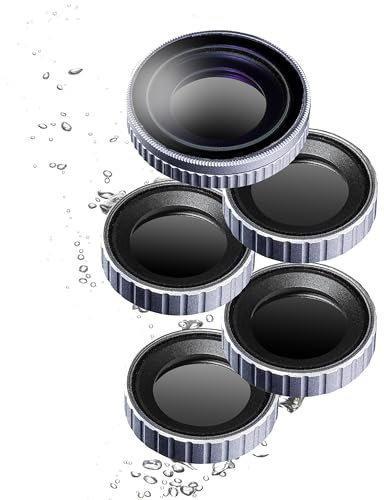 Walimex pro Filter Set für DJI OSMO Action CPL/ND MC - Kit aus ND4 ND8 ND16 ND32 und Polfilter 16x mehrschichtvergütet Glas kratzresistent ölbeständig wasserresistent Alurahmen DJI OSMO Action Cam