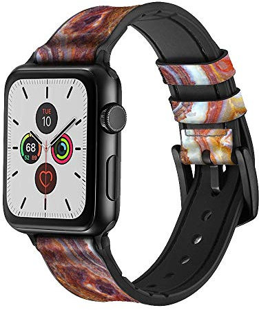 Innovedesire Colored Marble Texture Printed Cinturino in Pelle e Silicone Smartwatch per Apple Watch iWatch Taglia 38mm/40mm