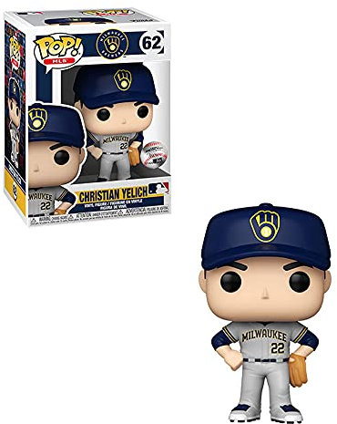 Funko Pop! MLB: Brewers - Christian Yelich - (Road Uniform) - Vinyl-Sammelfigur - Geschenkidee - Offizielle Handelswaren - Spielzeug Für Kinder und Erwachsene - Sports Fans - Modellfigur Für Sammler