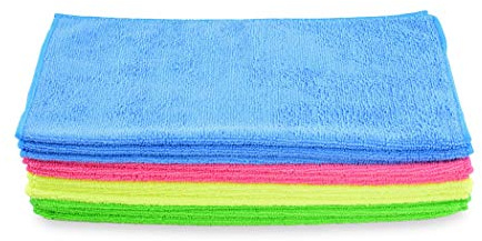 Semy Top SET von 12 Stück SemyTop Mikrofasertücher in verschiedenen Farben (je 3x rot, gelb, blau und grün), 32x32 cm, EXTRA SAUGFÄHIG, formbeständig, schnell trocknend, 360 g