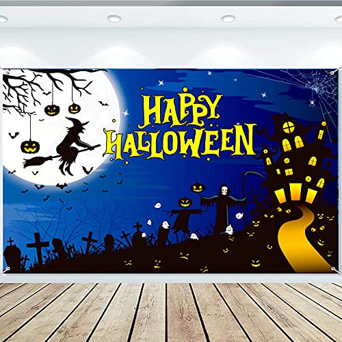 Banner De Feliz Halloween, Banner De Fondo De Foto Infantil Decoración De Fiesta De Halloween Escritorio De Halloween, Decoración Interior Y Exterior