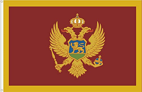 FLAGGE MONTENEGRO 90D SEIDENSATIN QUALITÄT. GRÖßE VON 150X90 CM