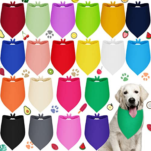 Saintrygo Hundehalstuch, Sublimation, einfarbig, Wärmedransfer, Haustier-Halstuch, waschbar, blanko, verstellbar, Verschiedene Dreiecks-Hunde-Lätzchen für Haustiere (81.3 x 56.9 x 56.9 cm), 20 Stück