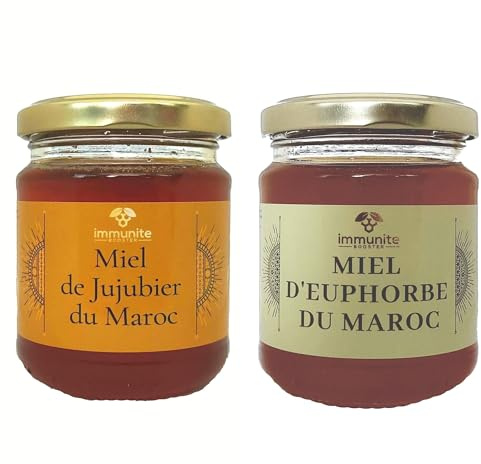 Pack 2 Miels du Maroc - 250g de Miel de Jujubier - 250g de Miel de Daghmous - miels pur - Immunite BOOSTER