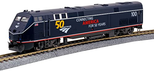 Kato USA Model Train Products HO GE P42 Amtrak Midnight Blue #100 w/ 50th Anniversary Logo (37-6113)