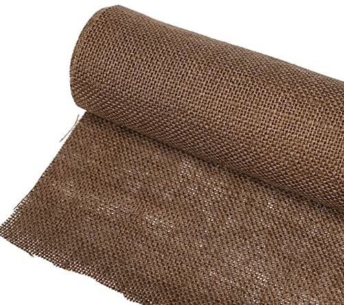 Anawakia Ruban de Jute 50 x 300 cm Rétro Rouleau de Toile de Jute Couleur Unie Toile de Jute Matériaux de Bricolage à la Main Artisanat (Marron foncé)