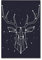 banjado Glas Magnettafel 50x75cm / Magnetwand Glas/Magnetpinnwand als Memoboard Glas/Pinnwand Magnettafel Küche, Büro, Kinderzimmer inkl. 4 Magnete & Montageset - Sternbild Hirsch