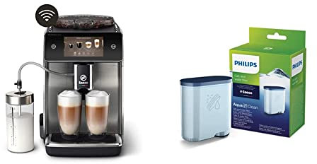 Saeco GranAroma Kaffeevollautomat – 14 Kaffeespezialitäten, Intuitives Farbdisplay, 4 Benutzerprofile, Keramikmahlwerk & Philips Kalk CA6903/10 Aqua Clean Wasserfilter für Kaffeevollautomaten