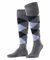 Burlington Herren Kniestrümpfe Manchester M Kh Baumwolle lang gemustert 1 Paar, Grau Concrete Melange 3615, 40-46