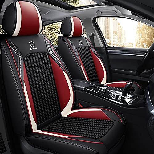 Maipula Allwetter-Autositzbezug Für Mitsubishi ASX 5 Sitze Komfortabler Kunstleder Autositzbezüge Full Set,Martha Rot