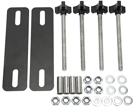 Traction Board Montage Pin Set, Recovery Traction Boards Tracks Reifenleiter Montage-Kit Verstellbarer Stützklammern, Montagestifte für Offroad, kompatible Loch-Tonhöhe 12-17 cm(Schwarz)