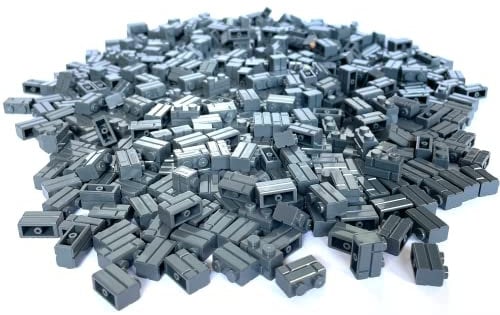 Penny Bricks® 500 Stück Baustein Mauerstein 1x2, Masonry Profile Brick 1x2 | Klemmbausteine einzeln kaufen, 100% kompatibel (Dunkelgrau)