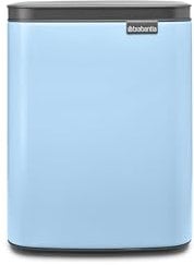 Brabantia - Bo Abfalleimer 7L - Abfalleimer klein & stilvoll - Leicht zu öffnender, sanft schließender Deckel - Hygienisch & platzsparend - Wandmontage - für Bad, Toilette, Home Office - Dreamy Blue