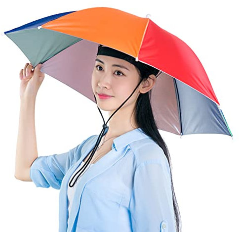 Freisprech-Regenschirm, winddichter Kopf-Regenschirm-Hut, wasserdichter freihändiger faltbarer Regenschirm, UV-Schutz-Regenschirm-Hüte für Erwachsene, Kinder, Frauen, Männer, Regenschirm-Hut für Outdo