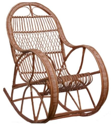 Casa Padrino Luxus Schaukelsessel Braun 53 x 120 x H. 115 cm - Handgefertigter Rattan Schaukelstuhl mit Armlehnen - Wohnzimmer Möbel - Garten Möbel - Rattan Möbel - Luxus Möbel