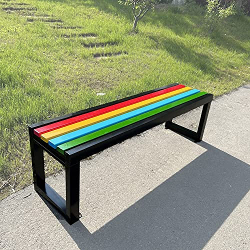 Tazyee Gartenbank Holz,gartenbank Ohne Lehne,gartenbank Metall Wetterfest,sitzbank Garten,wasserdicht Und Korrosionsbeständig,belastung 500 Kg,1m/1.2m/1.5m 1.5m/59in Black