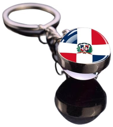 Ecuador-Flagge, Dominikanische Republik, Schlüsselanhänger, Schmuck, Doppelseitige Kristallkugel-Schlüsselanhänger, Zeit-Edelstein-Flagge, Auto-Schlüsselanhänger, Glas-Cabochon-Anhänger, Schl