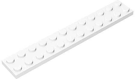 TTEHGB TOY Classic Building Plate 2x12 100 Pieces, Compatible with All Major Brick Brands Parts and Pieces 2445 (Colour: White)