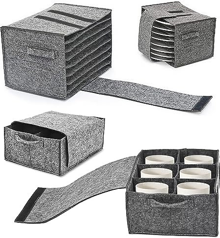 Plate and Cup Storage, Camping Kitchen Accessories Organizer, Plate and Cup Organizer for Motorhome/Caravan/Mobile Home/Camping/Kitchen, Set of 2