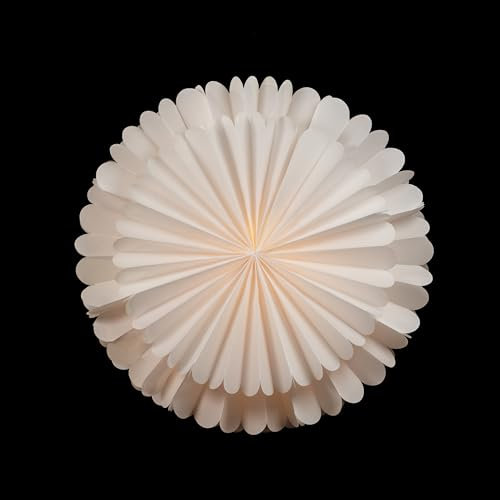 Sterntaler Dekostern | Weihnachtsstern Papier | Faltstern | Weiß | 45cm | Innen | Glühbirne | Netzstecker