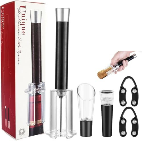 Wine Bottle Opener, Air Pressure Pump Wine Bottle Opener Set with Foil Cutter, Cork Remover Corkscrew Wine Opener,Quick Bottle Opening for Home Party Wedding, Great Gift for Wine Lovers