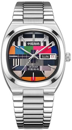 SEA-GULL Seagull Automatische mechanische Uhr, TV-Design, 36 mm, 50 m, wasserdicht, Armbanduhr für Herren und Damen, Luxusuhr Reloj Hombre 1051A/B, bunt, Armband
