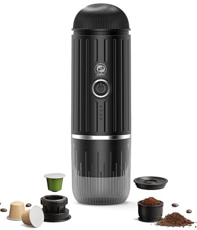Bewinner Cafetière Expresso Portative 19 Bar - Machine à Café pour Camping, Randonnée et Bureau - Faites vos Tasses de Café Gourmet en Voyage