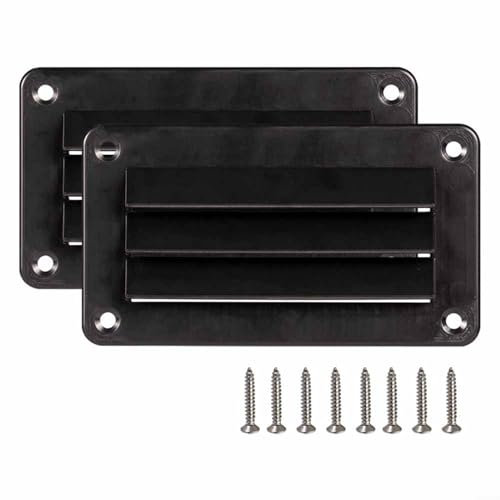 SPORTARC Lot de 2 grilles d'aération pour camping-car, légères et compactes, adaptées pour les camping-cars et les bateaux (noir)