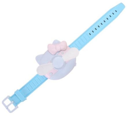Frsoinor Simpatico mini ventilatore, design orologio per bambini, ventilatore portatile, morbido, sicuro, forte , ricarica USB B