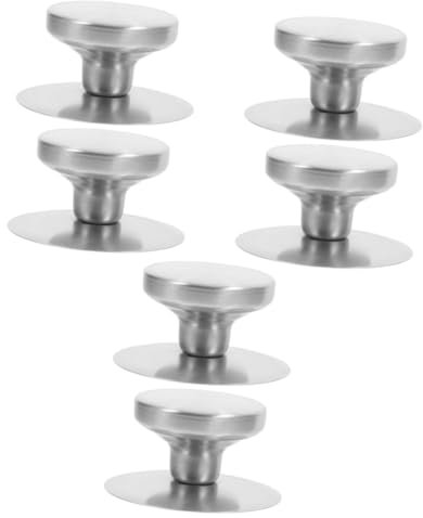 Ciieeo 6 Pz Perline Superiori Piccole Maniglie del Coperchio della Pentola Il Coperchio della Padella Sostituisce La Maniglia Manopole del Coperchio della Padella Acciaio Inossidabile
