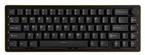 EPOMAKER Tide65 QMK/VIA Wireless Gaming Keyboard, 65% Aluminum Mechanical Keyboard, Programmable, Creamy Gasket with FR4 Plate, Bluetooth/2.4Ghz/USB-C, for Win/Mac (Black Gold)