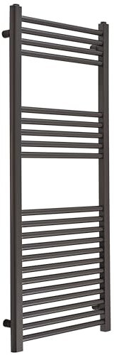 Milano Orelia Gunmetal Grey Flat Ladder Steel Heated Towel Rail - 1200mm x 500mm