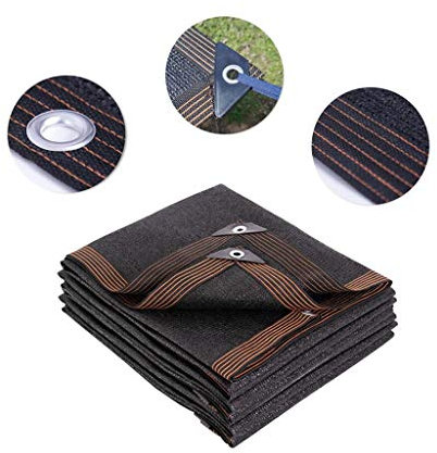 Toile d'ombrage épaisse avec œillets, protection UV à 90 % cryptée pour serre, jardin, pergola, auvent de terrasse, 2 x 3 m, noir