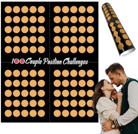 WEFINEST 100 Mal Love Game Poster, 58 * 42cm Date Night Game Kreatives Rubbelposter, Love Game Scratch Off Poster, Anniversary Date Ideen für Paare, Perfektes Pärchen Geschenk Boyfriend Gift