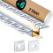 LASLUX 6 x LED Aluminium Profil 2 m (12 m) Led Trockenbau Profil led fliesenprofil für als 20 mm oder Dual Led Streifen/Led Leisten/Led Profil, with Milchig Weißer Abdeckung Endkappen - 55,5 x 14,9 mm