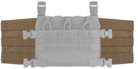Peminkoo Tactical Plate Carrier Side Molle Panel Set R Series Style for Airsoft Hunting Vest Chest Rig Gear Adapt for Mag Pouch/Radio Bag (Khaki)