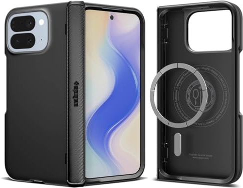 Spigen Slim Armor Pro MagFit für Google Pixel 10 Pro Fold -Black | Kompatibel mit MagSafe, SecuLink Scharnierdesign, Semi-Auto Sliding Tech, Scharnierschutz, Präzise Aussparungen